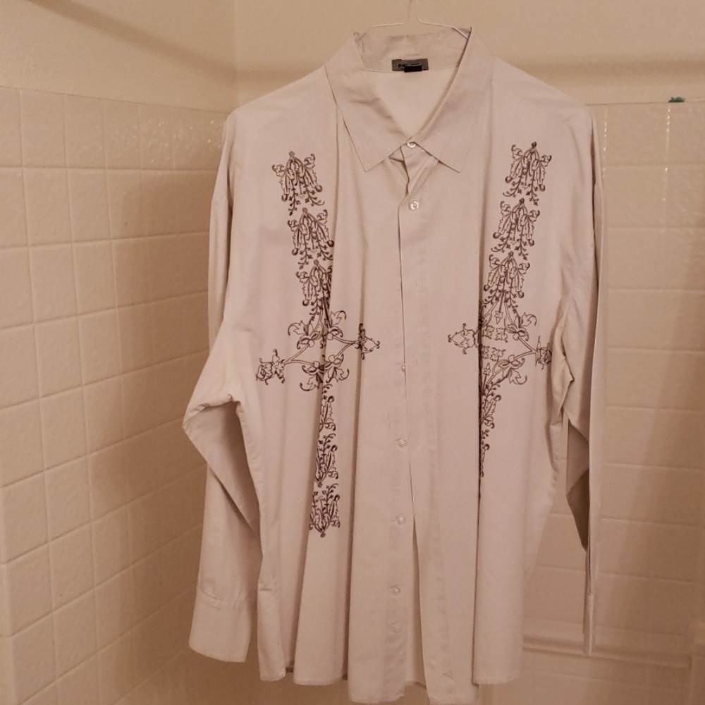 Mens casual long sleeve butting down shirt 3xl